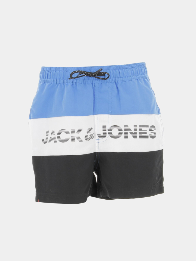 Short de bain colorblock fiji bleu blanc noir enfant - Jack & Jones