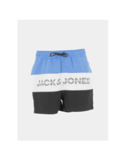 Short de bain colorblock fiji bleu blanc noir enfant - Jack & Jones