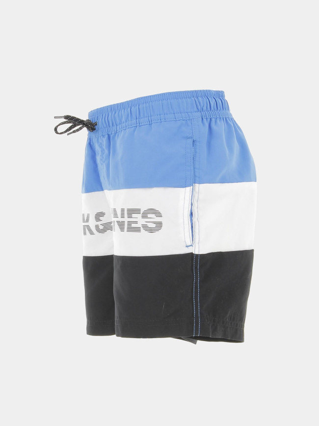 Short de bain colorblock fiji bleu blanc noir enfant - Jack & Jones