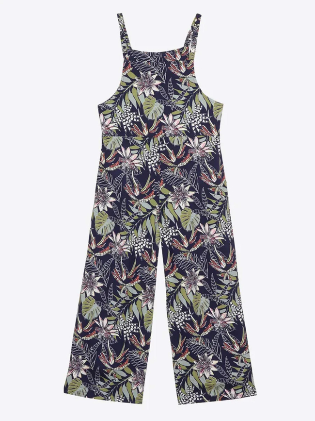 Combinaison pantalon à fleurs fandi bleu marine fille - Kaporal