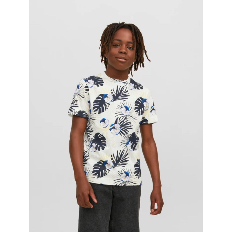 T-shirt à fleurs tulum blanc garçon - Jack & Jones