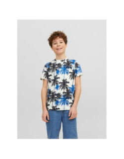 T-shirt palmier tulum blanc bleu garçon - Jack & Jones