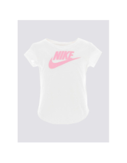 T-shirt logo paillette futura rose blanc fille - Nike