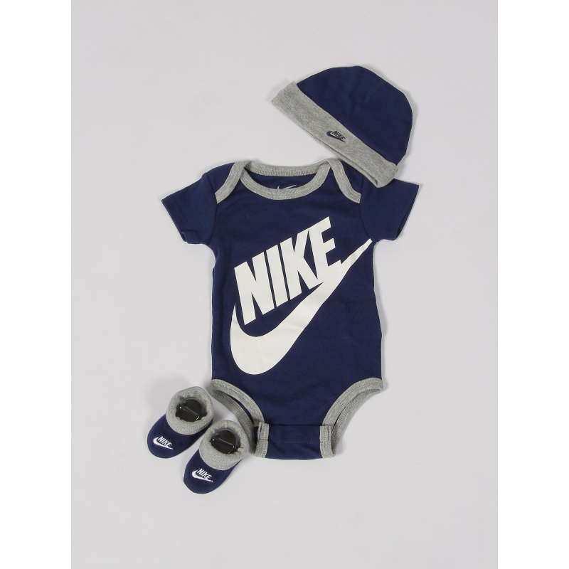 Ensemble 3 pièces futura logo 0-6 mois bleu marine bébé - Nike