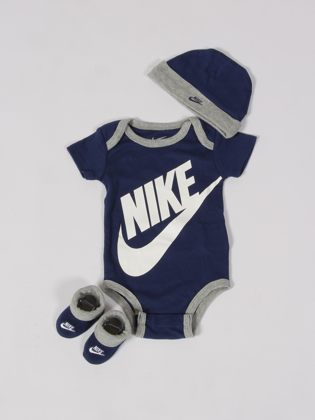 Ensemble 3 pièces futura logo 0-6 mois bleu marine bébé - Nike