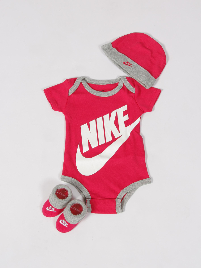 Ensemble 3 pièces futura logo 0-6 mois rose bébé - Nike