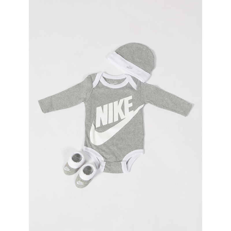 Ensemble 3 pièces futura logo 0-6 mois gris bébé - Nike