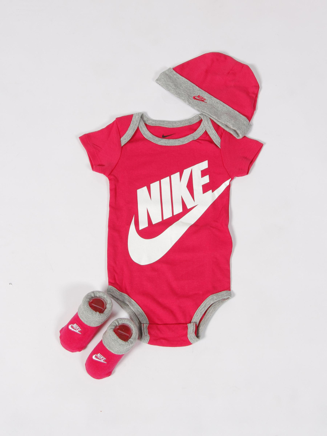 Ensemble 3 pièces futura logo 6-12 mois rose bébé - Nike