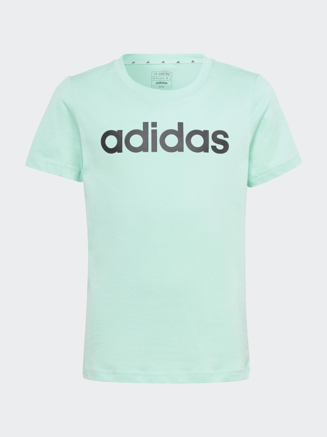 T-shirt linear logo vert fille - Adidas