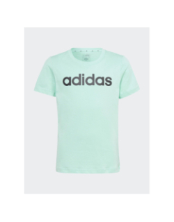 T-shirt linear logo vert fille - Adidas