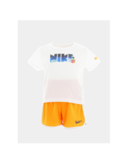 Ensemble short t-shirt sportswear coral blanc orange enfant - Nike