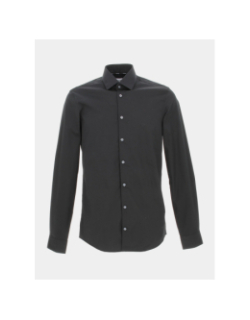 Chemise slim manches longues poplin noir homme - Calvin Klein