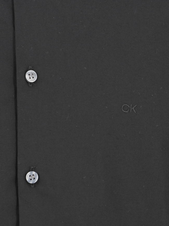 Chemise slim manches longues poplin noir homme - Calvin Klein