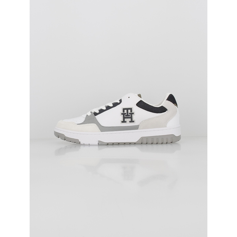 Baskets street mix monogramme blanc gris homme - Tommy Hilfiger