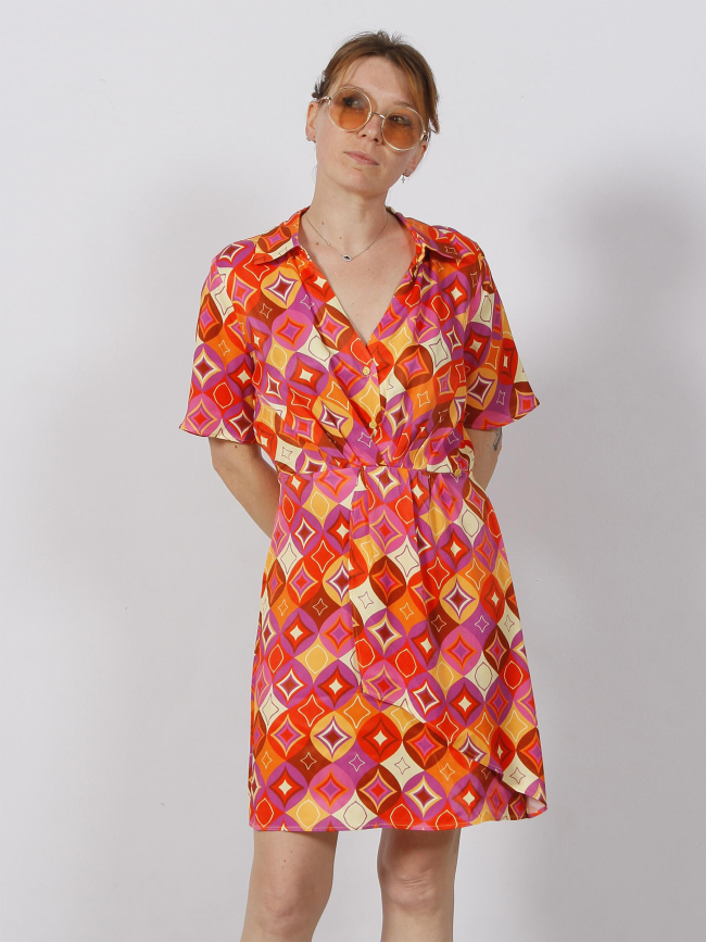 Robe courte imprimés geometric multicolore femme - Salsa