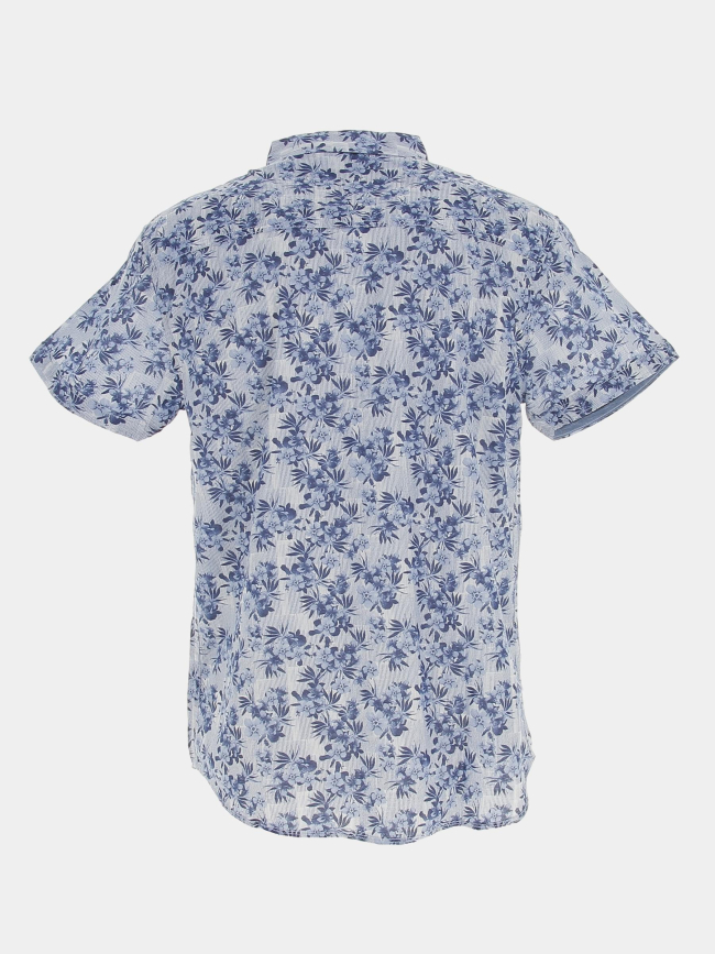 Chemise manches courtes à fleurs bleu homme - RMS 26