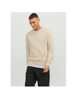 Sweat classic twill beige homme - Jack & Jones