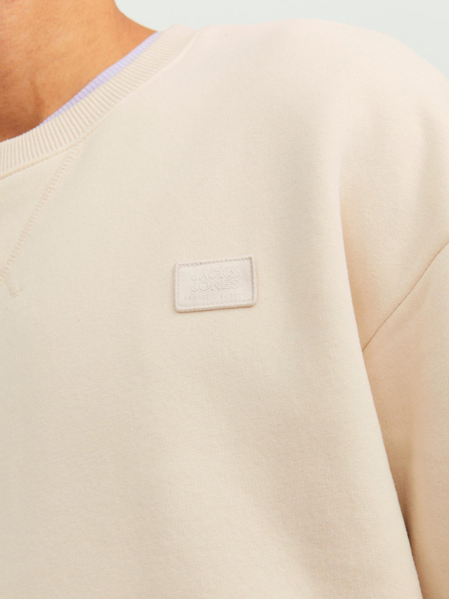 Sweat classic twill beige homme - Jack & Jones