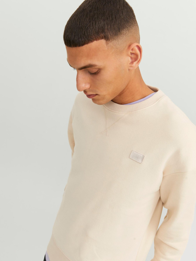 Sweat classic twill beige homme - Jack & Jones