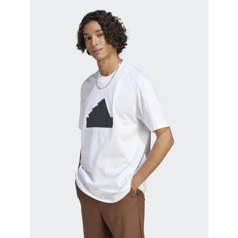 T-shirt logo relief blanc homme - Adidas