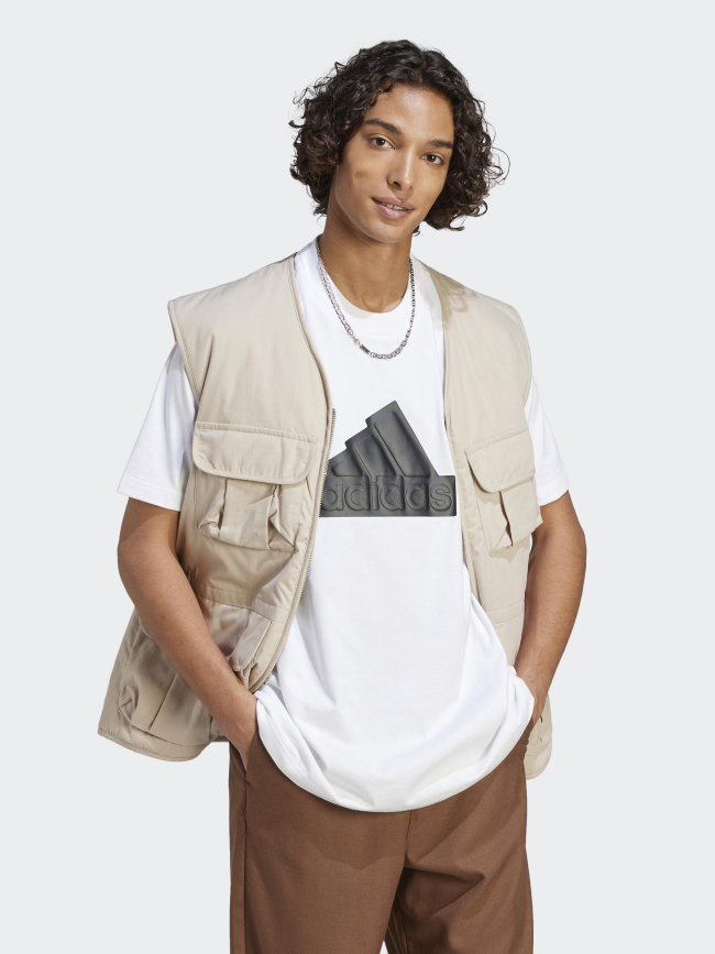 T-shirt logo relief blanc homme - Adidas
