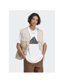 T-shirt logo relief blanc homme - Adidas