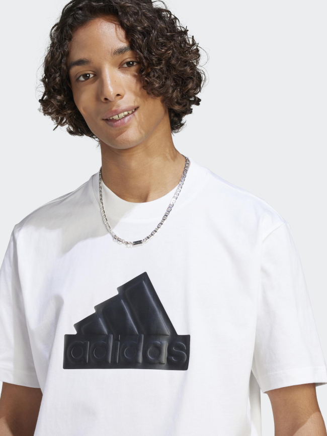 T-shirt logo relief blanc homme - Adidas
