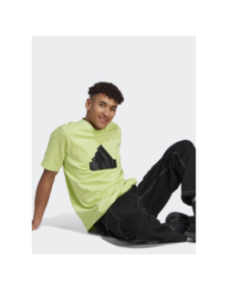 T-shirt logo relief noir vert homme - Adidas