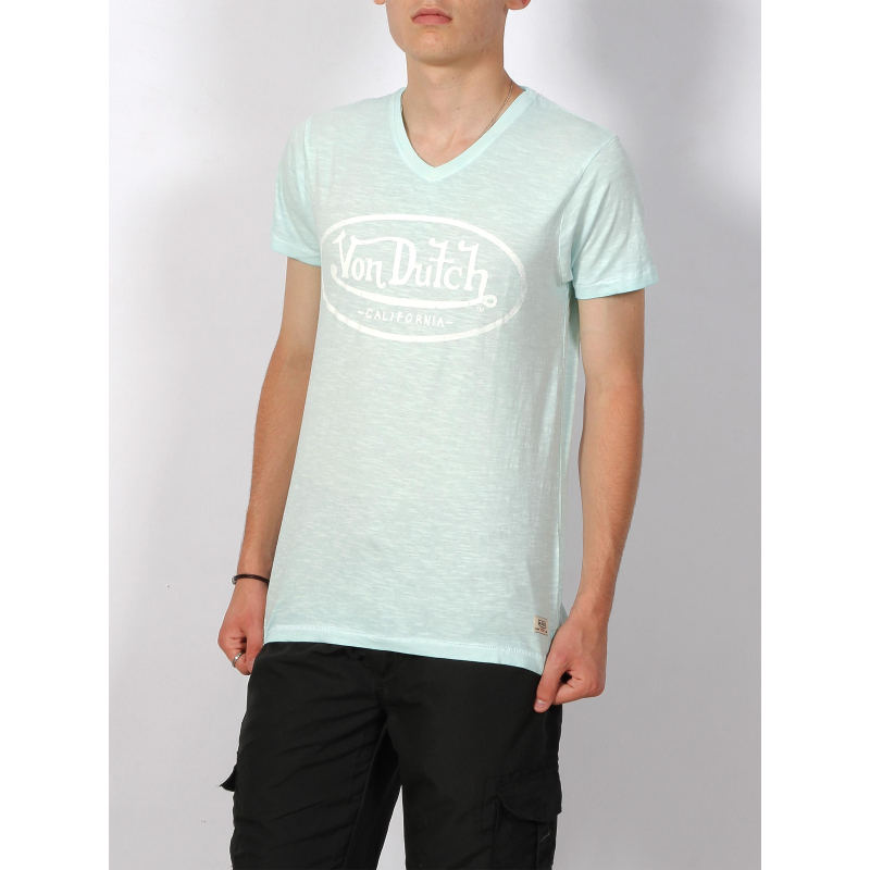 T-shirt logo imprimé bleu clair homme - Von Dutch