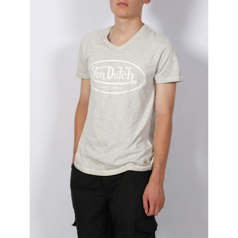 T-shirt logo imprimé gris clair homme - Von Dutch