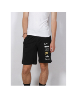 Short jogging club+ multi-logos noir homme - Nike