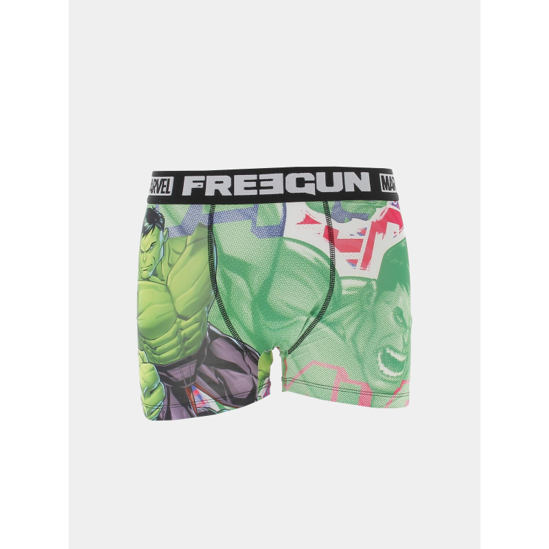 Boxer Freegun Homme Noir/gris à Imprimés - 92% Polyester, 8% élasthanne, Coupe Classique, Taille élastique