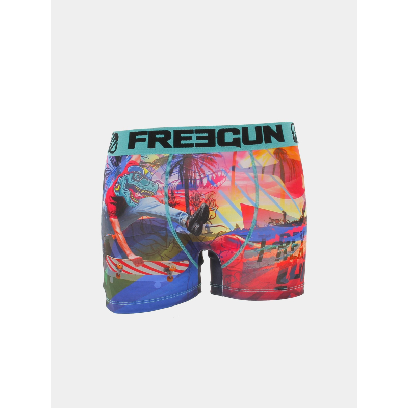 Boxer en microfibre dinosaure multicolore homme - Freegun