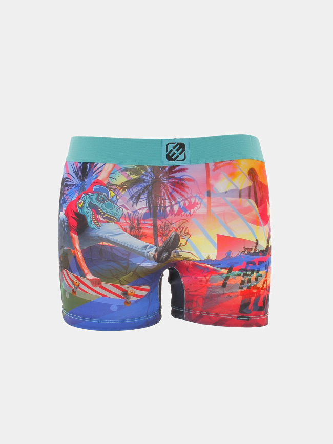 Boxer en microfibre dinosaure multicolore homme - Freegun