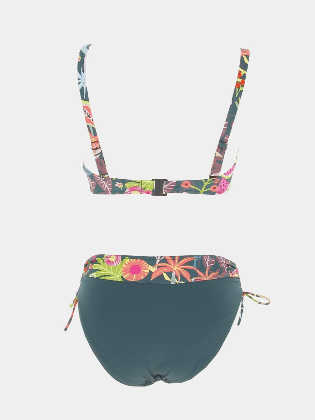 Maillot de bain 2 pièces imprimés vert femme - Grain De Sable