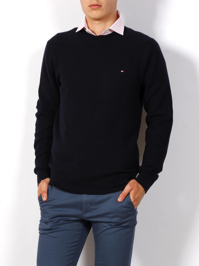 Tommy Hilfiger Pull Homme Bleu Marin Col Rond Bleu marin