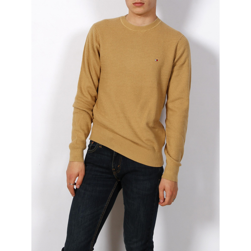 Pull interlaced structure marron clair homme - Tommy Hilfiger