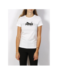 T-shirt essential basique logo blanc femme - Puma