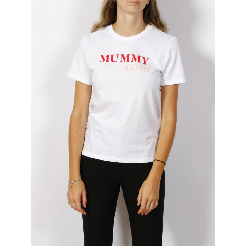 T-shirt mummy cool reg box blanc femme - Only
