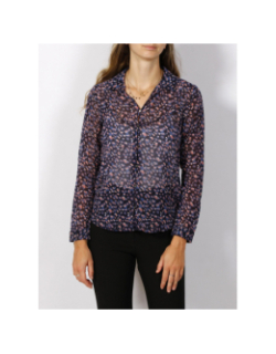 Chemisier stone love rose bleu femme - Le Temps Des Cerises