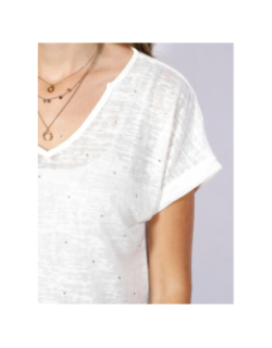T-shirt bibou à clous crème femme - Le Temps Des Cerises