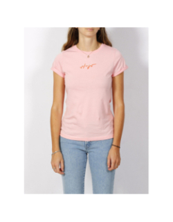 T-shirt slim logo signature rose femme - Hugo