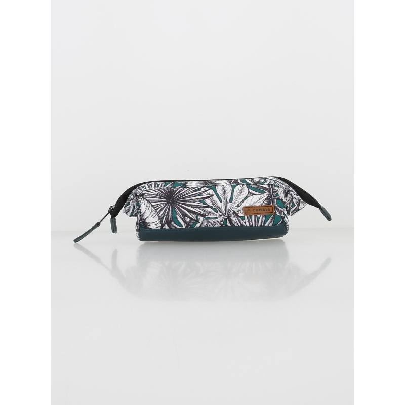 Trousse rue denoyer fleuri blanc vert - Cabaïa