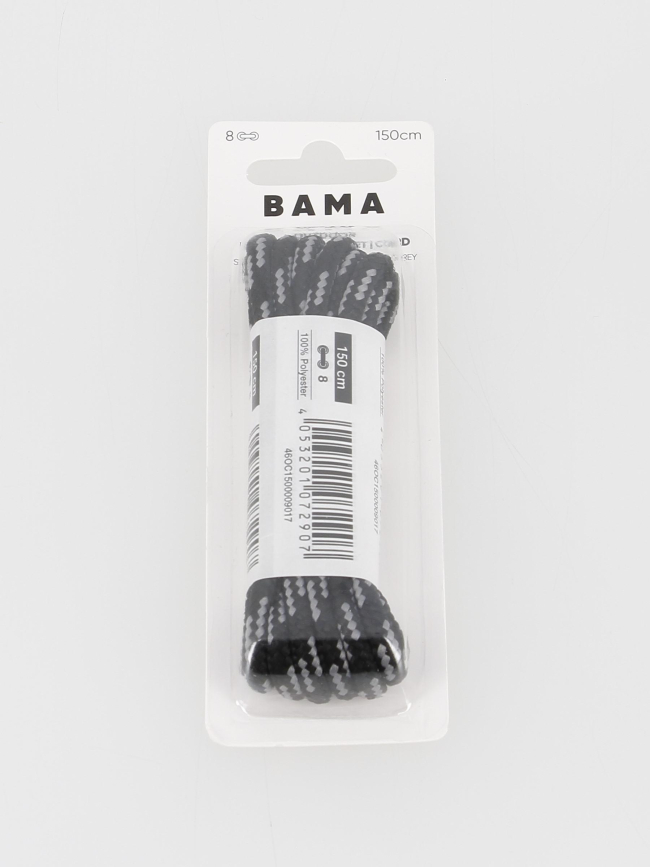 Lacets de randonnée 150 cm gris noir - Bama