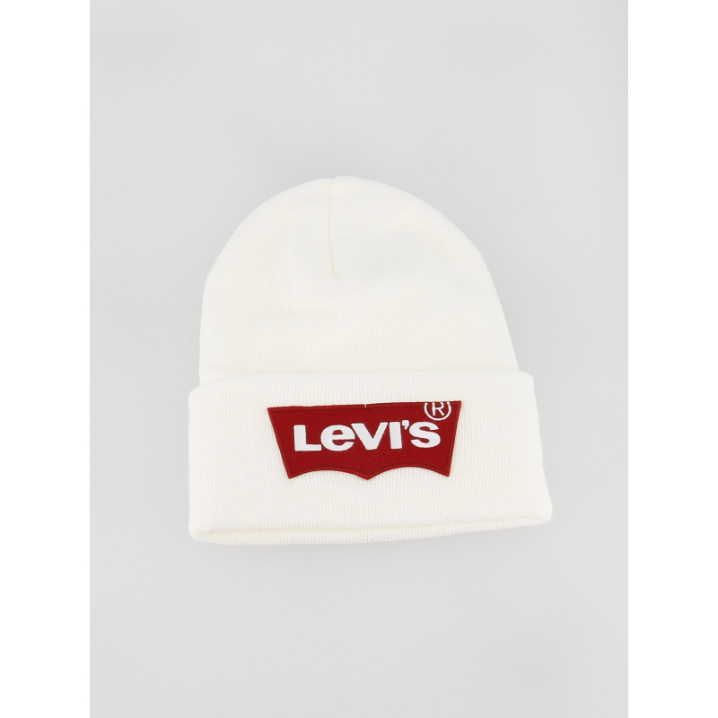 Bonnet logo rouge oversized chauve-souris crème femme - Levis