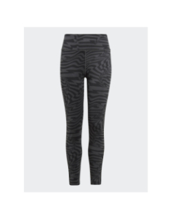Legging taille haute à rayures gris noir fille - Adidas