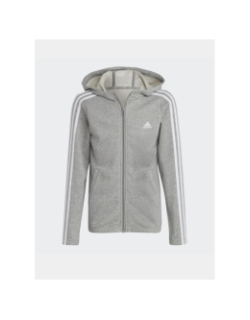 Sweat à capuche zippé gris clair enfant - Adidas