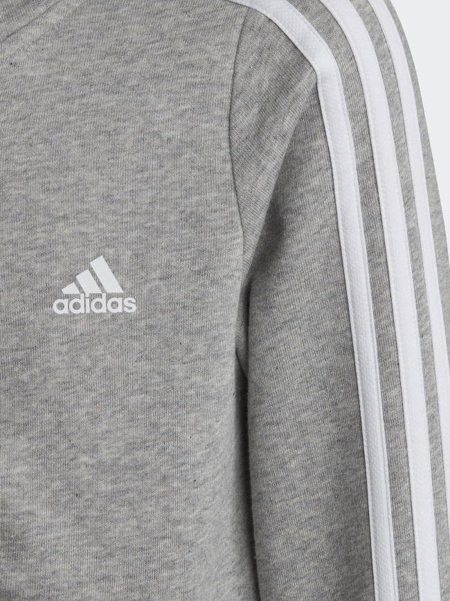 Sweat à capuche zippé gris clair enfant - Adidas