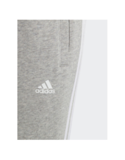 Jogging 3 bandes droit gris fille - Adidas