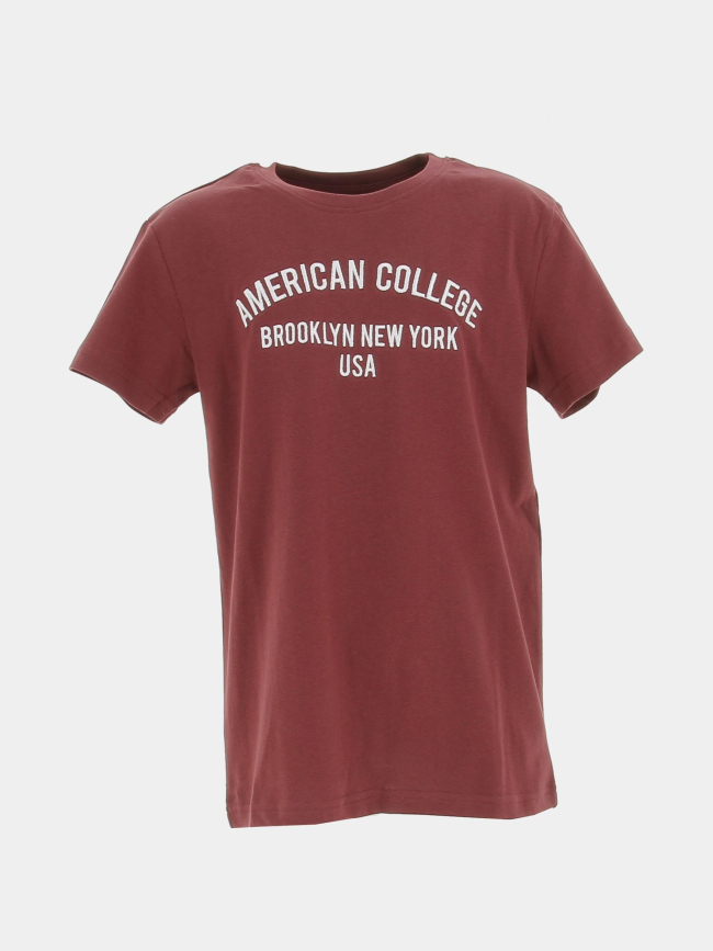 T-shirt logo brodé bordeaux enfant - American College
